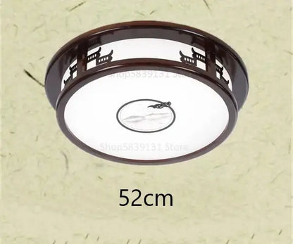 Antique style solid wood chinese landscape ceiling light bedroom