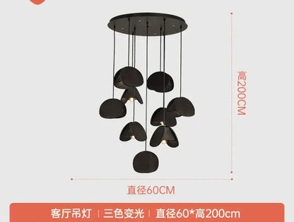 Antique style bronze solid wood pendant light living room chandelier