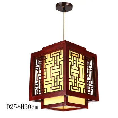 Antique wood pendant lights traditional chinese lantern dining room