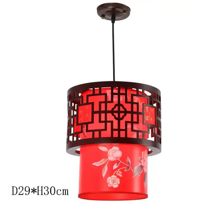 Antique wood pendant lights traditional chinese lantern dining room