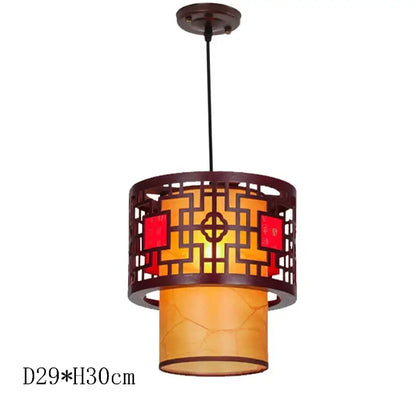 Antique wood pendant lights traditional chinese lantern dining room