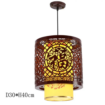 Antique wood pendant lights traditional chinese lantern dining room