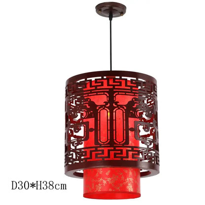Antique wood pendant lights traditional chinese lantern dining room