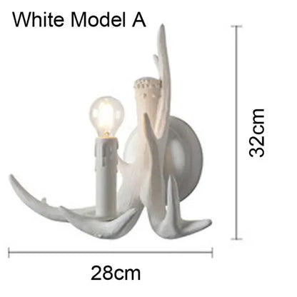Golden tiered antler chandelier dining room candle pendant light
