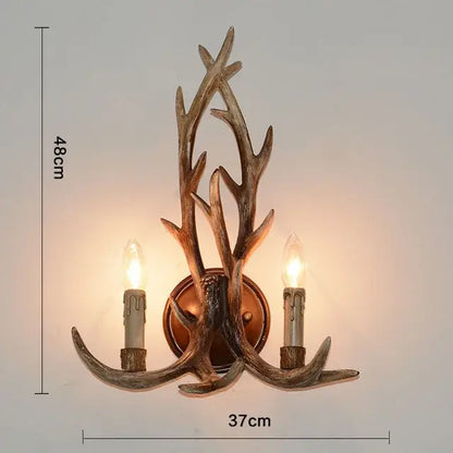 Industrial golden brown antler pendant chandelier dining room light