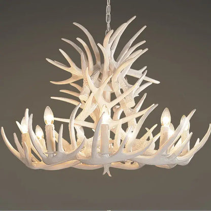 antler pendant chandelier golden 6 light living room lamp