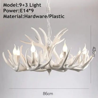 antler pendant chandelier golden 6 light living room lamp