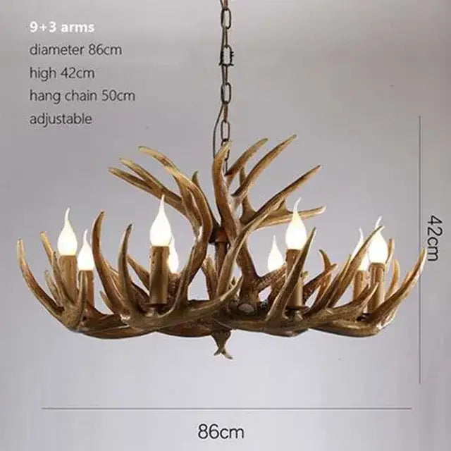 antler pendant chandelier golden 6 light living room lamp