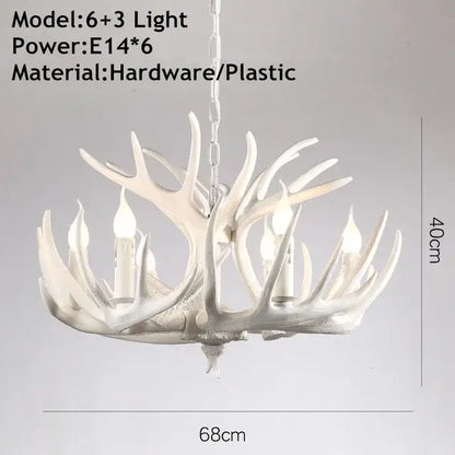antler pendant chandelier golden 6 light living room lamp