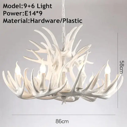antler pendant chandelier golden 6 light living room lamp
