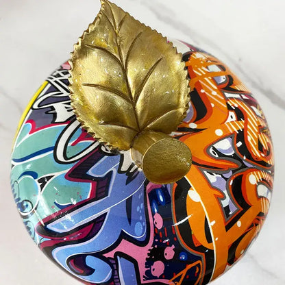 Graffiti art apple figurines art ornament living room decor