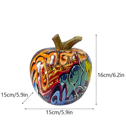 Graffiti art apple figurines art ornament living room decor