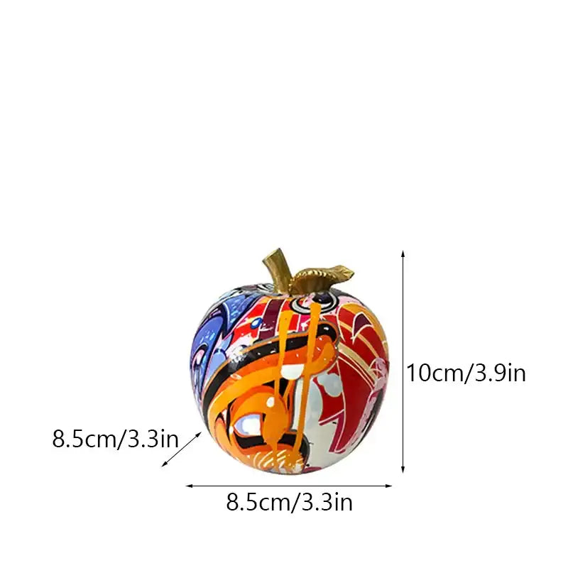 Graffiti art apple figurines art ornament living room decor