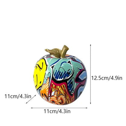 Graffiti art apple figurines art ornament living room decor
