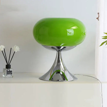 Glossy apple green table lamp bedroom three color lighting