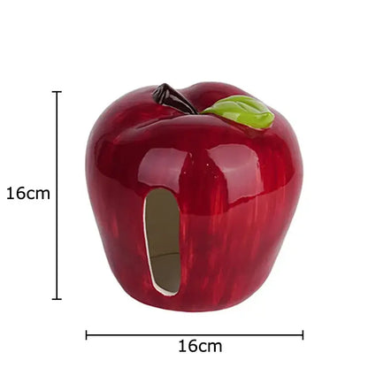 Glossy red apple shape ceramic tissue box living room decor