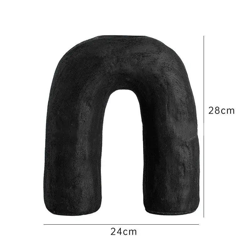 Abstract geometric arc ceramic vase set living room decor