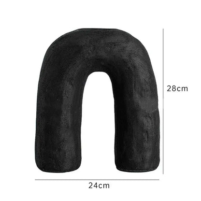 Abstract geometric arc ceramic vase set living room decor