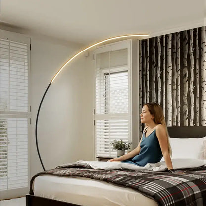 Modern black rgb arc floor lamp for living room led lighting