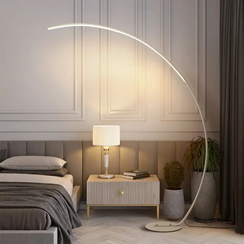 Modern black rgb arc floor lamp for living room led lighting