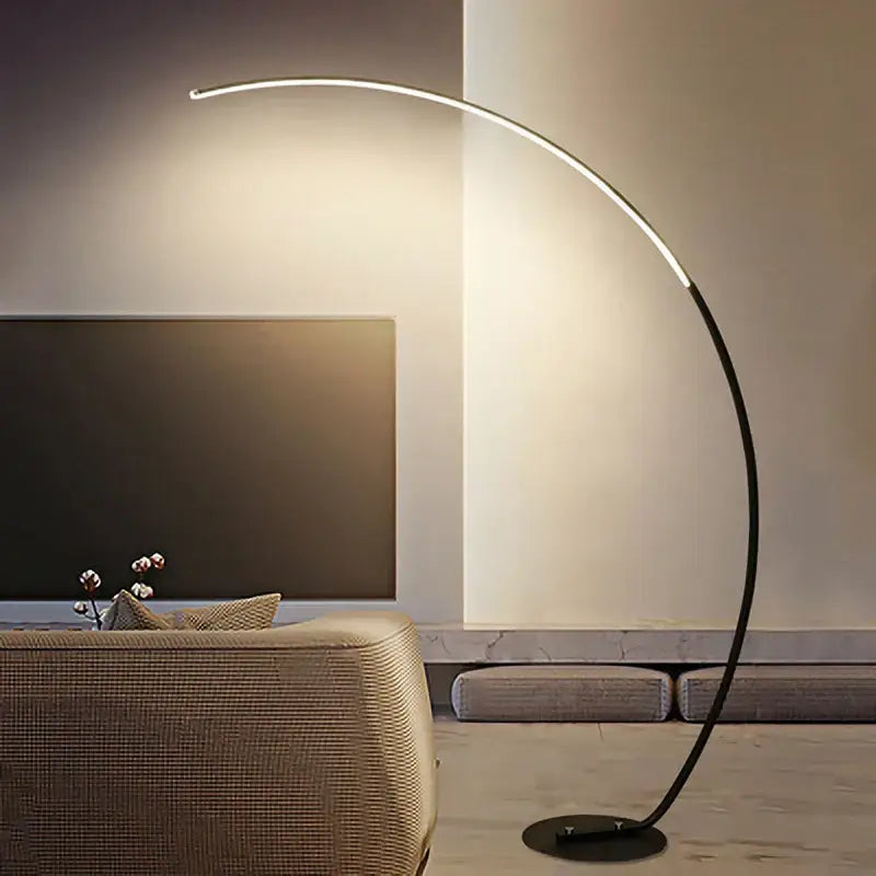 Modern black rgb arc floor lamp for living room led lighting