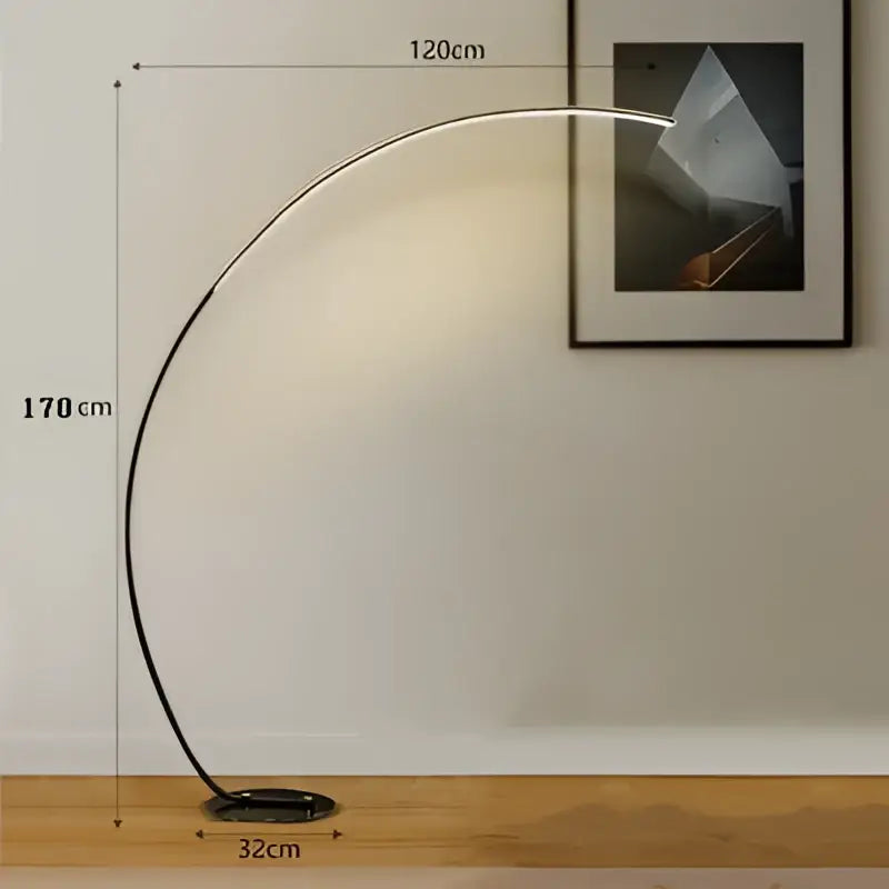 Modern black rgb arc floor lamp for living room led lighting