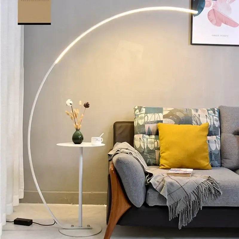 Modern black arc led floor lamp – living room minimalist light