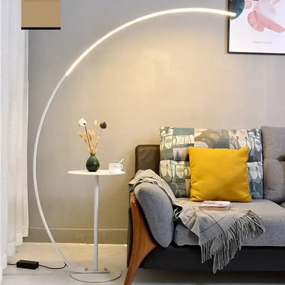 Modern black arc led floor lamp – living room minimalist light