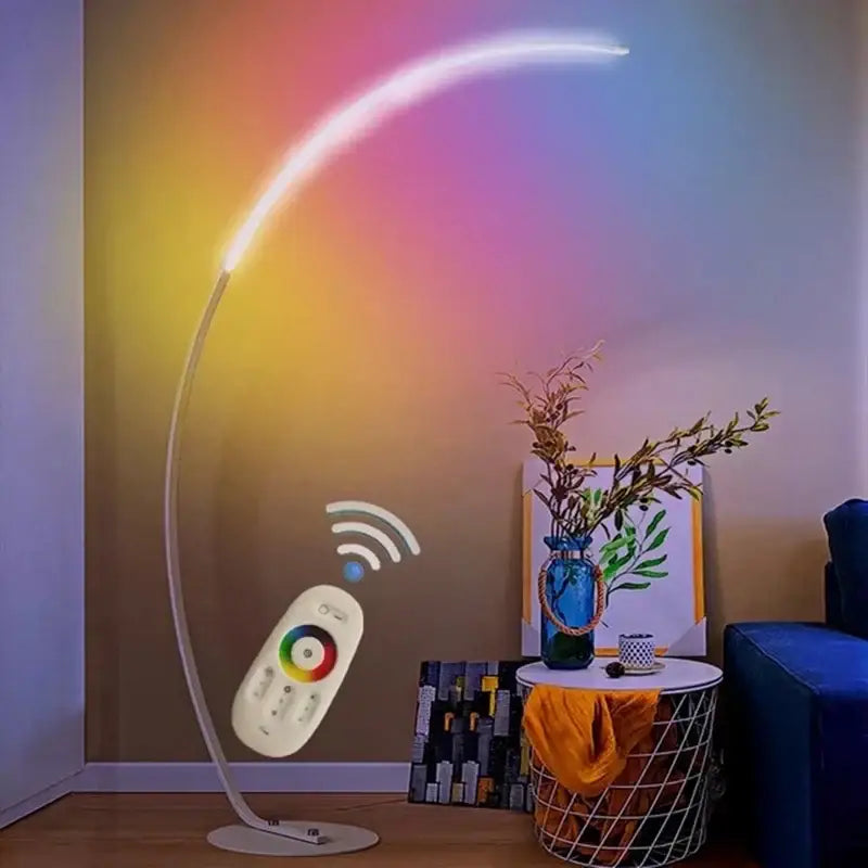 Modern black arc led floor lamp – living room minimalist light