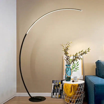 Modern black arc led floor lamp – living room minimalist light