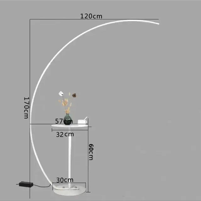 Modern black arc led floor lamp – living room minimalist light