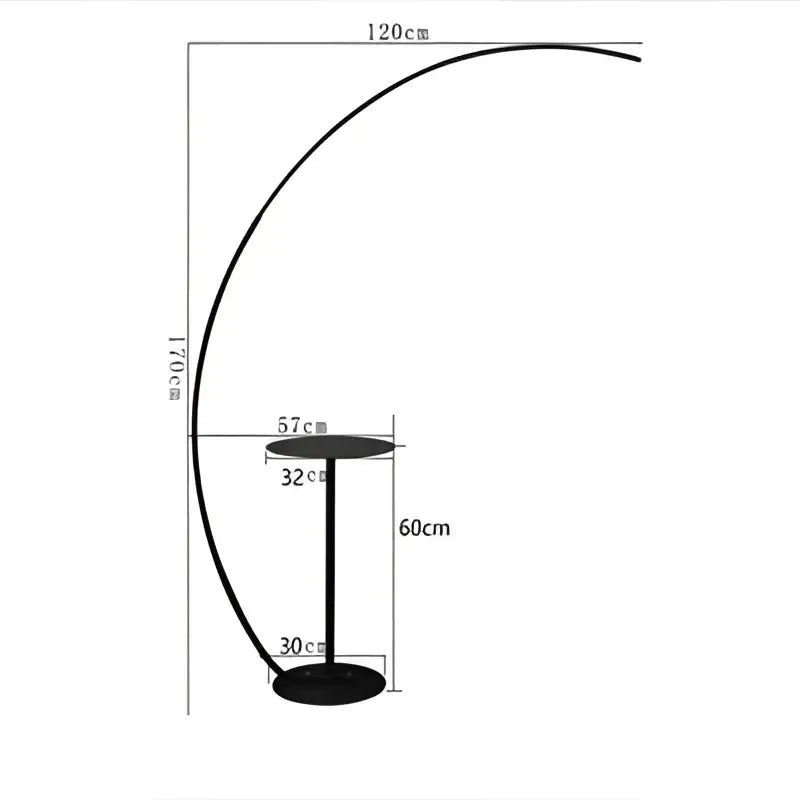 Modern black arc led floor lamp – living room minimalist light