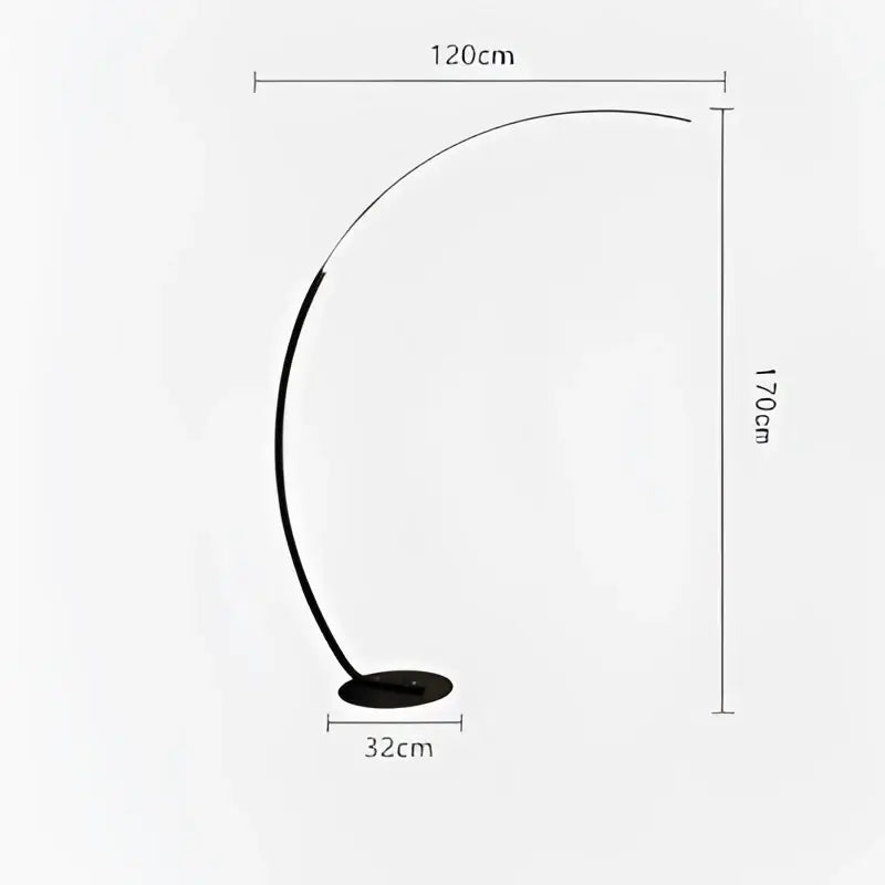 Modern black arc led floor lamp – living room minimalist light