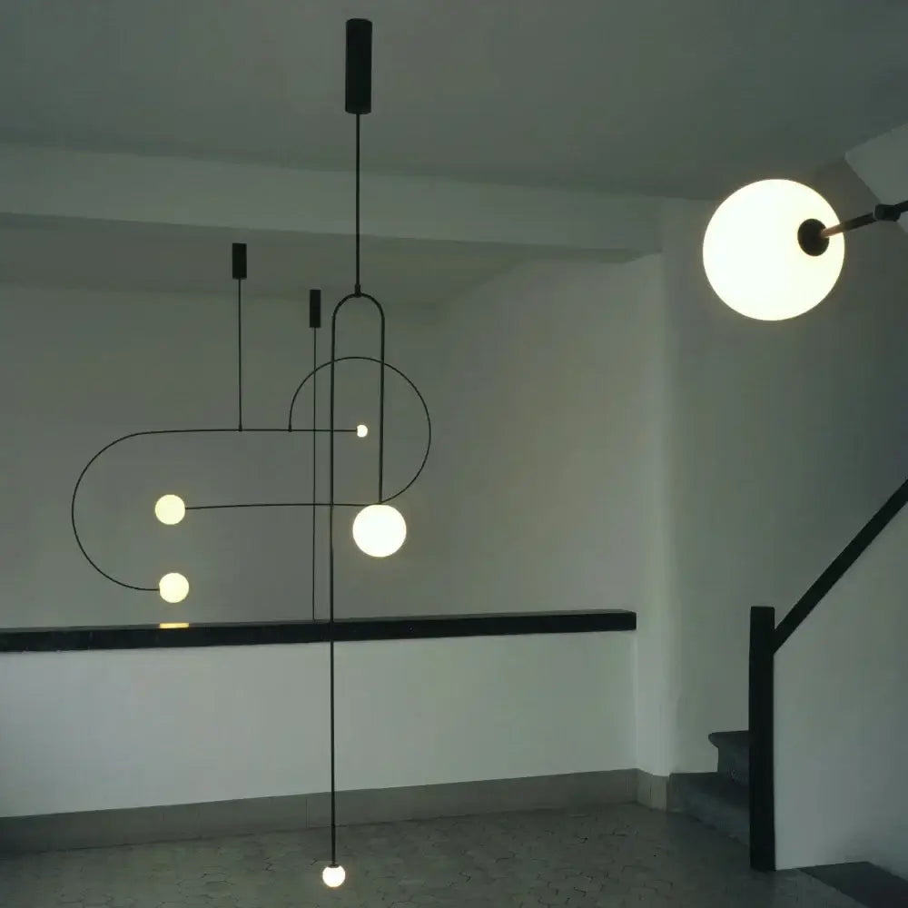 Modern gold arc line chandelier living room pendant light