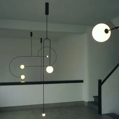 Modern gold arc line chandelier living room pendant light