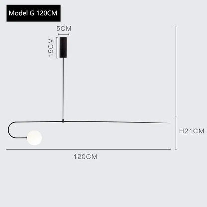 Modern gold arc line chandelier living room pendant light