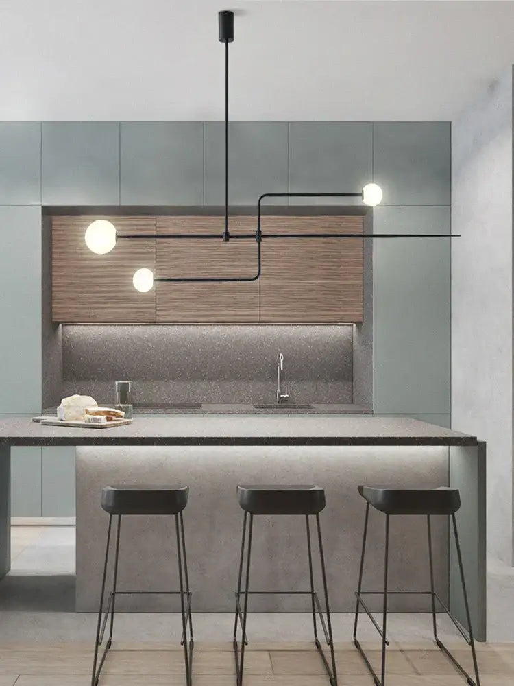 Modern gold arc line chandelier living room pendant light