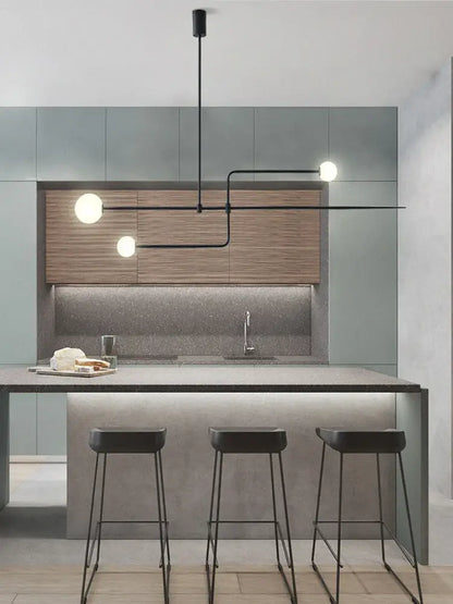 Modern gold arc line chandelier living room pendant light