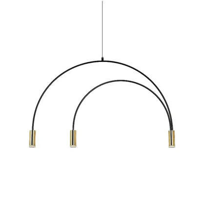 Modern black & gold arc pendant light chandelier – kitchen island