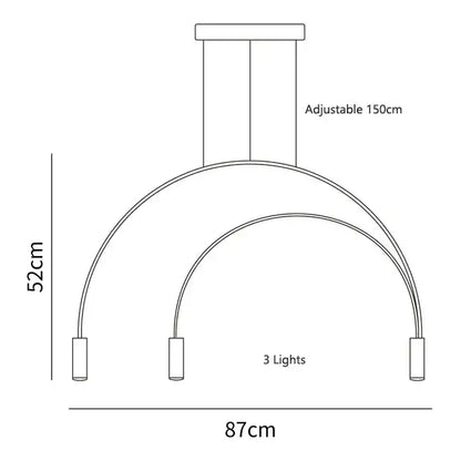 Modern black & gold arc pendant light chandelier – kitchen island