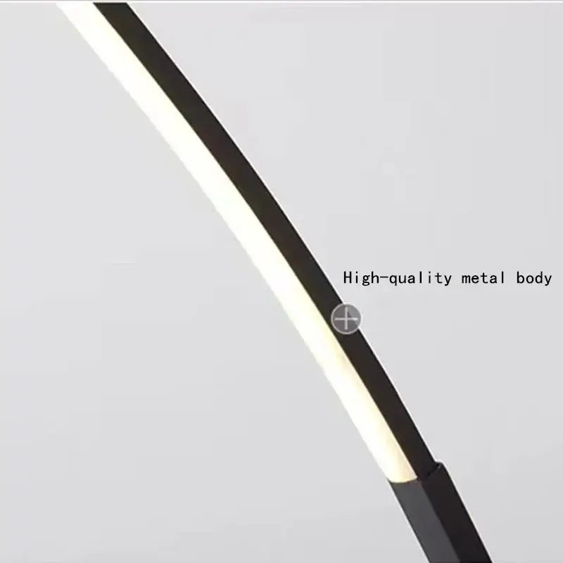 Modern black arc shape led floor lamp for living room with remote