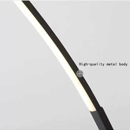 Modern black arc shape led floor lamp for living room with remote