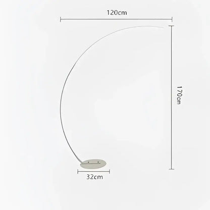 Modern black arc shape led floor lamp for living room with remote