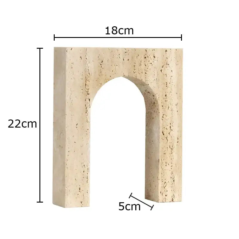 Modern beige arch stone geometry ornament living room decor