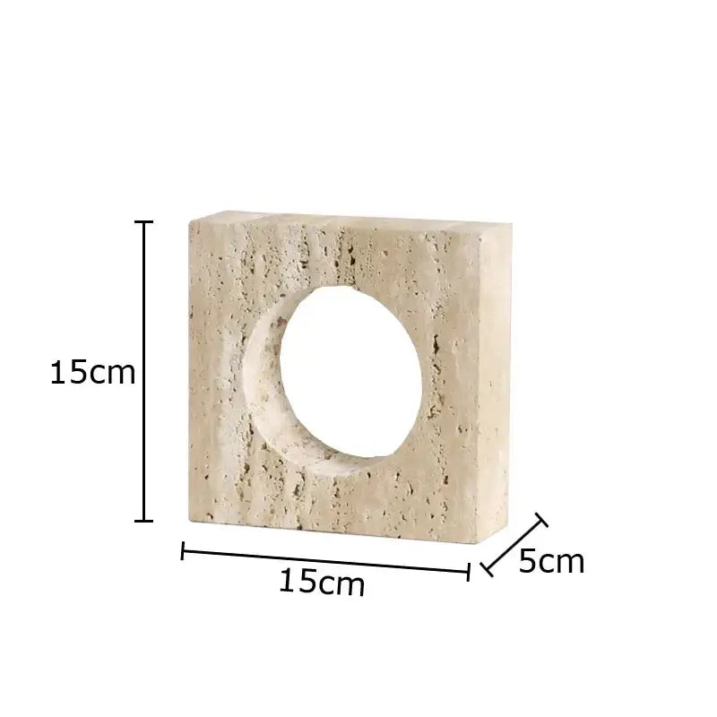 Modern beige arch stone geometry ornament living room decor