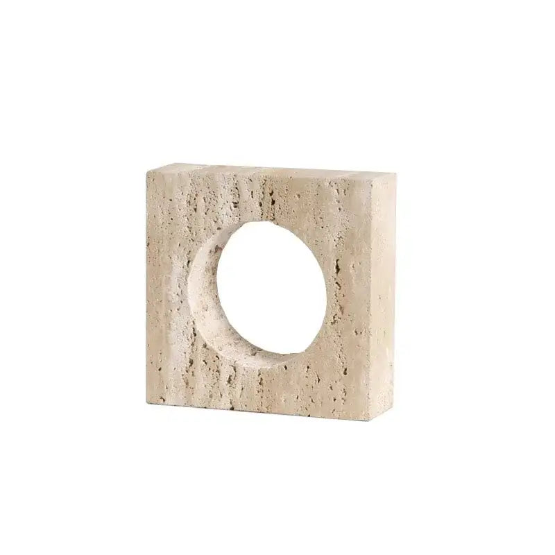 Modern beige arch stone geometry ornament living room decor