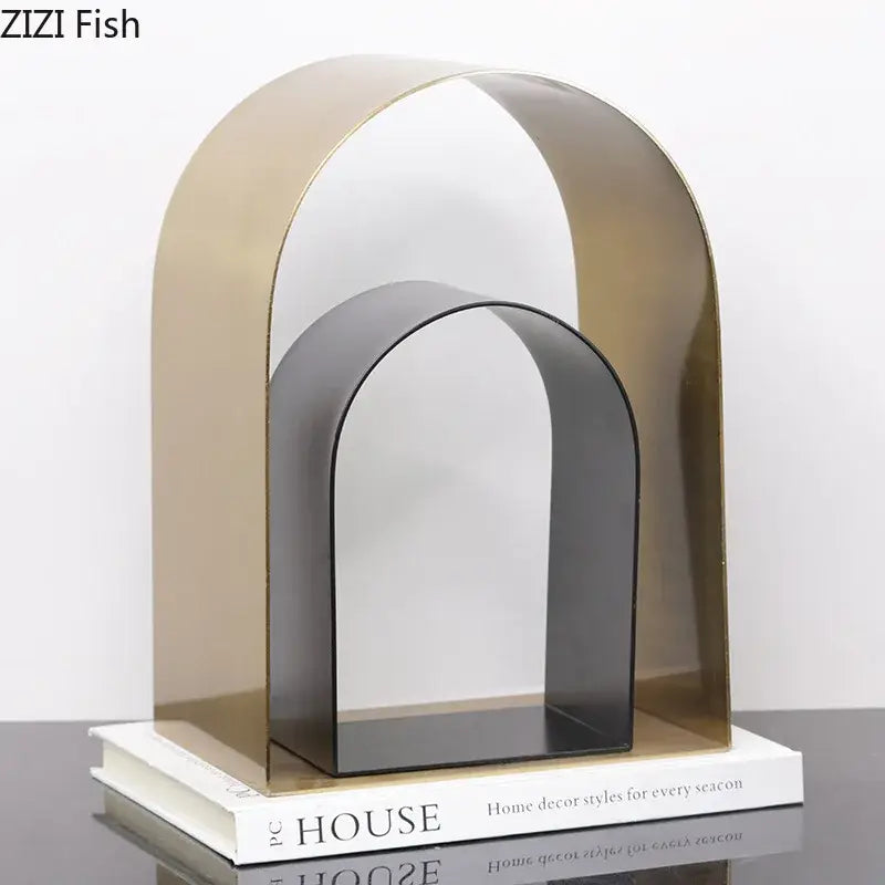 Modern black and white arched geometry desk decoration bedroom sculpture