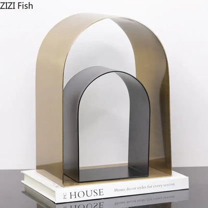 Modern black and white arched geometry desk decoration bedroom sculpture