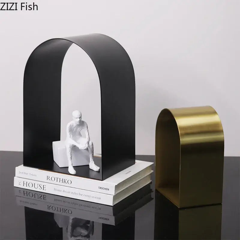 Modern black and white arched geometry desk decoration bedroom sculpture