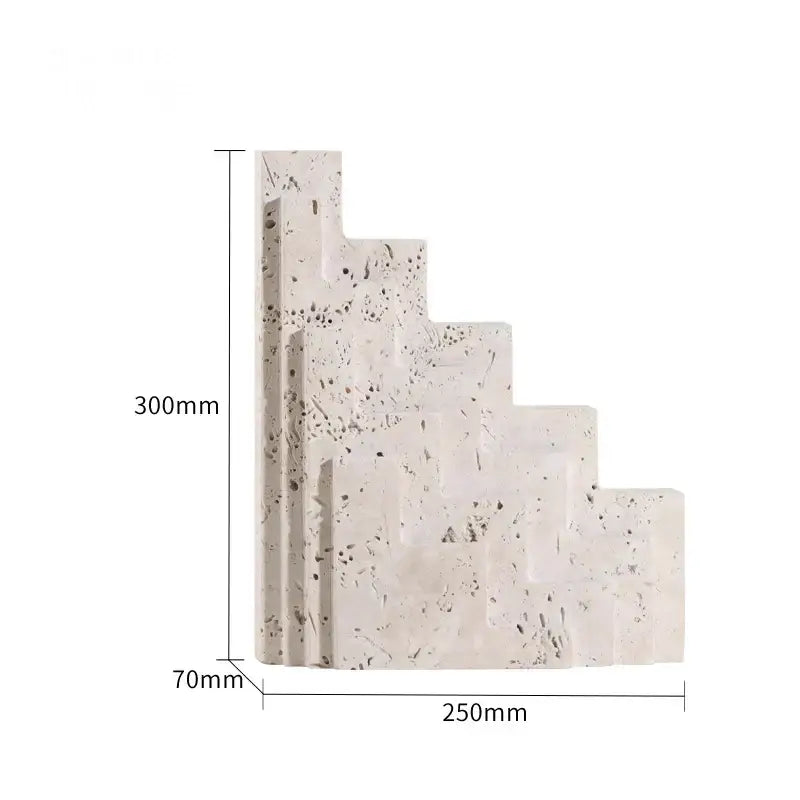 Minimalist beige archway shape travertine sculpture living room decor